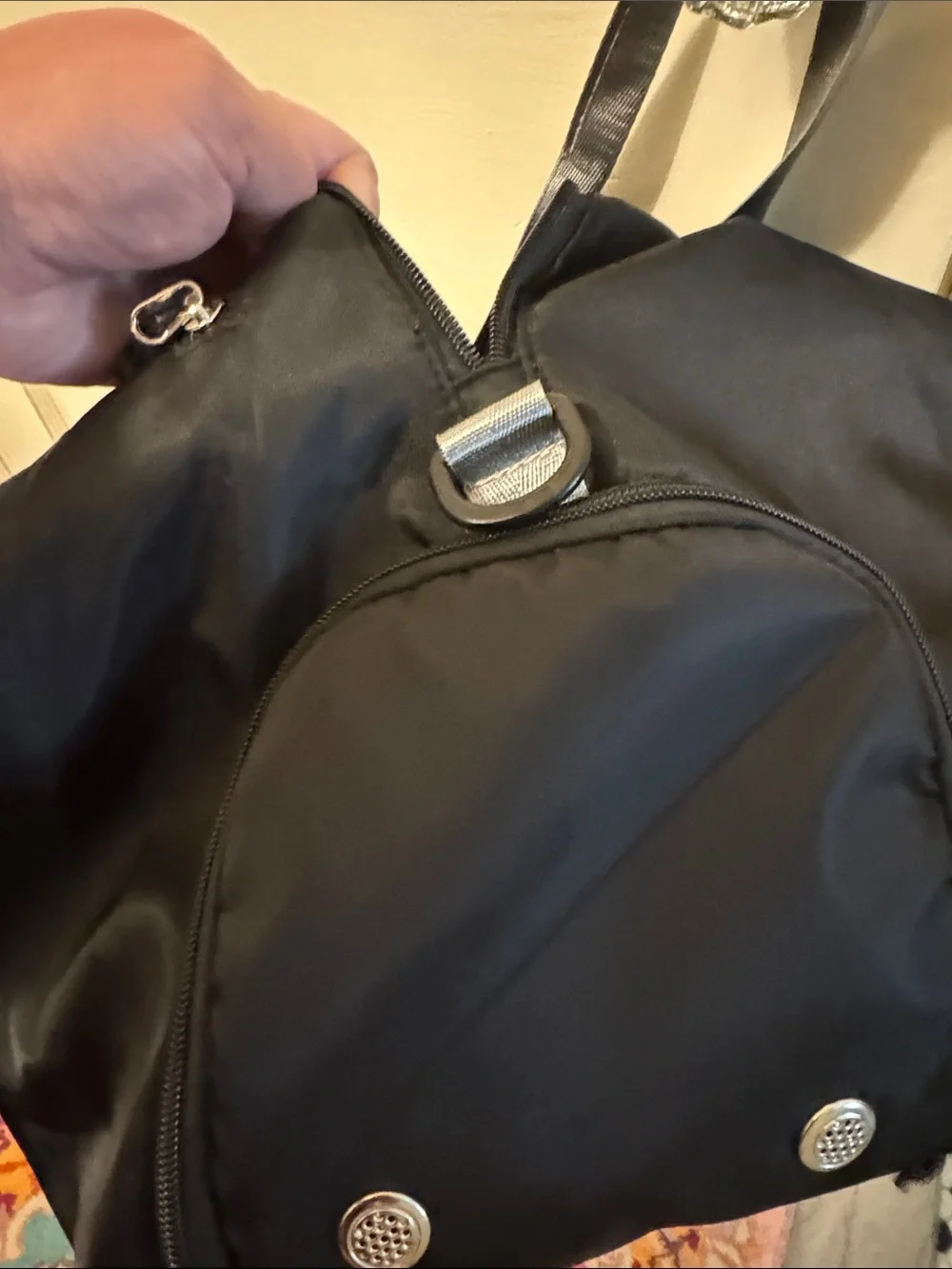 Black Dance Duffel about 22x12x10 AK Dancewear NWT with Silver Handles